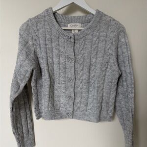 Jessica Simpson Light Gray Cable Cardigan